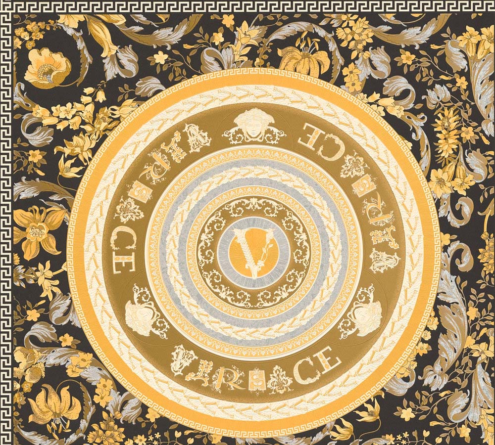 Versace 5 -  Virtus designer wallpaper AS Creation Roll Black  387055