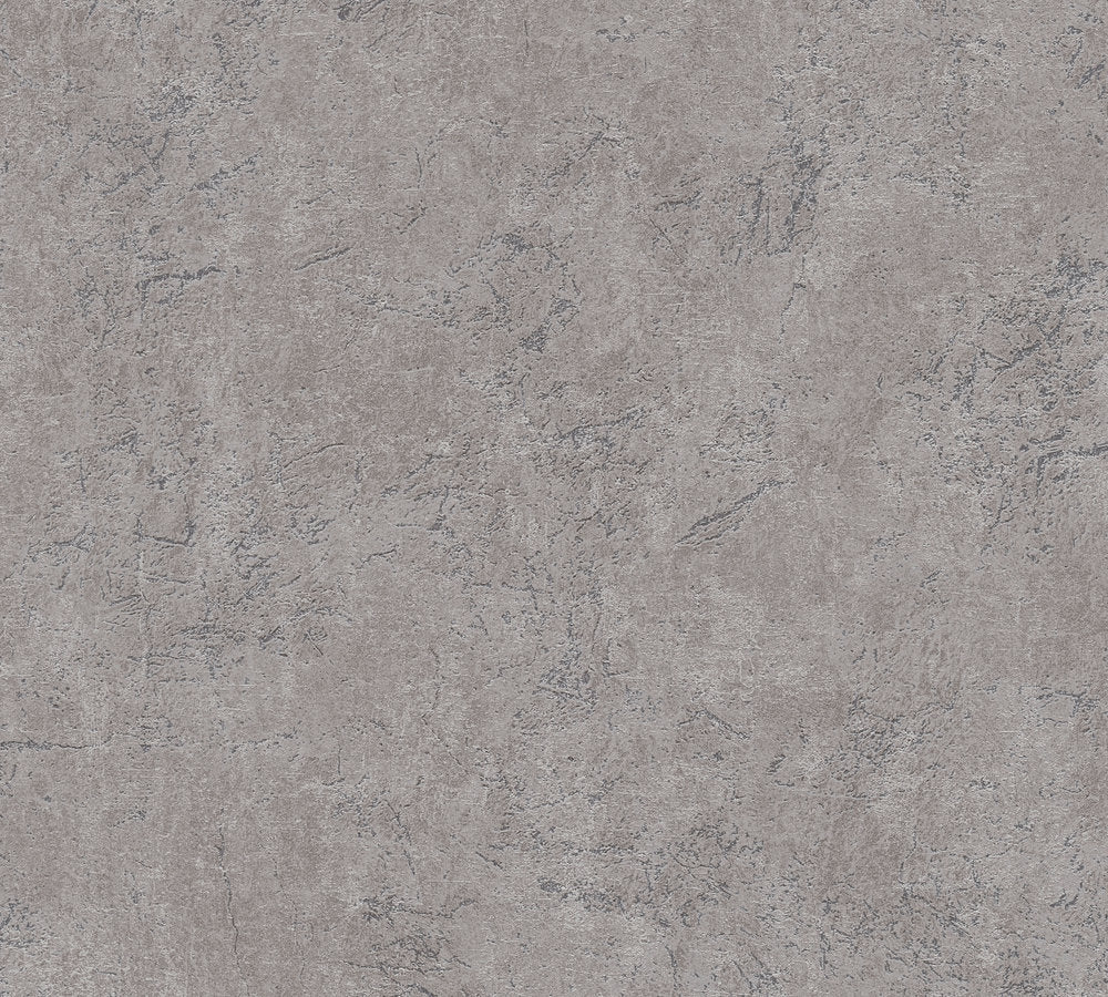 Desert Lodge - Washed Concrete plain wallpaper AS Creation Roll Dark Grey  384842