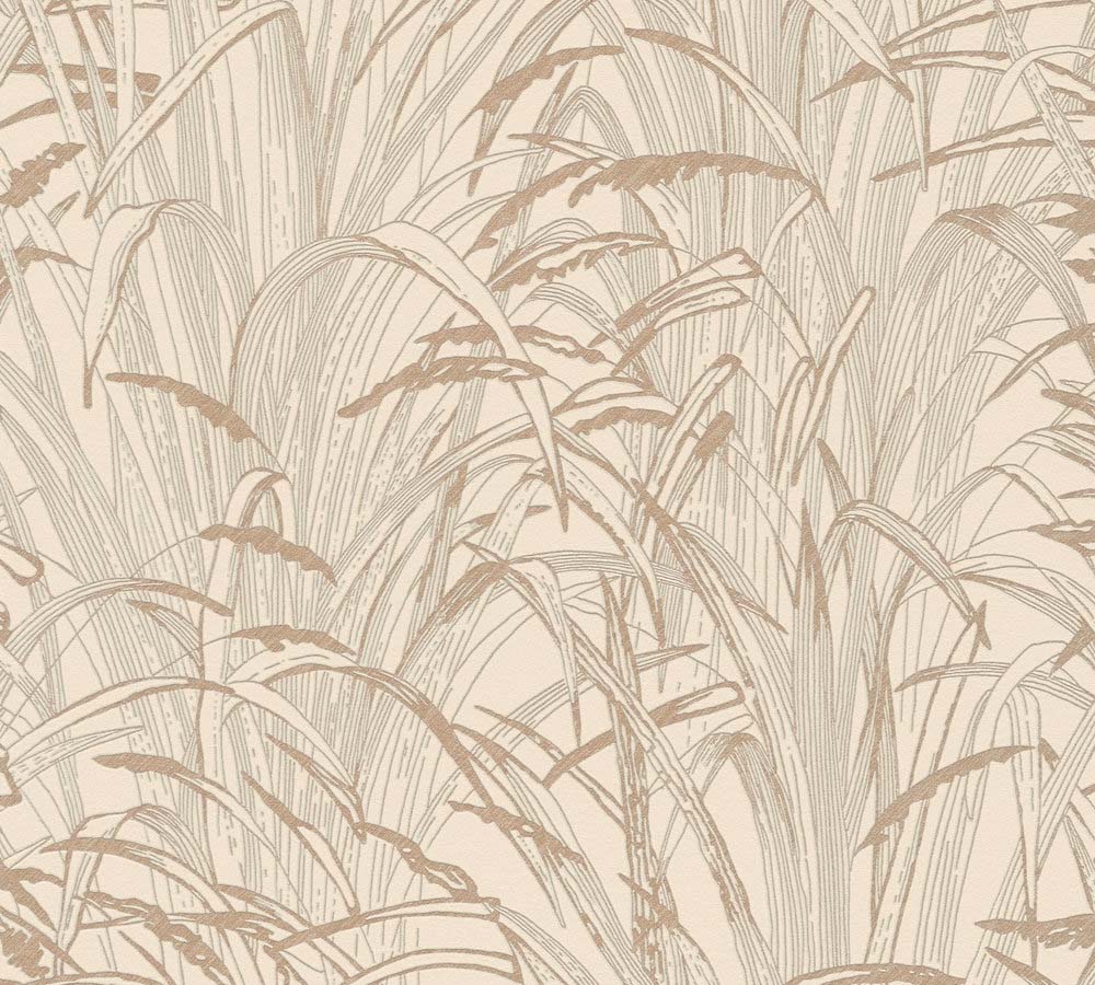 Hygge 2 -  Wild Grass botanical wallpaper AS Creation Roll Beige  386002