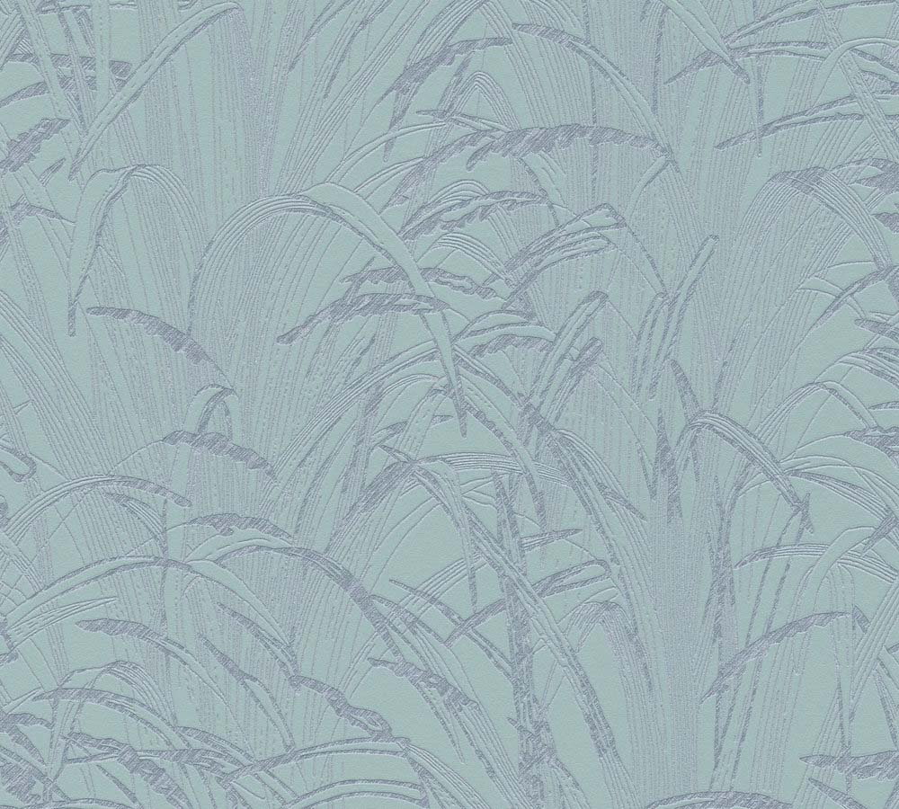 Hygge 2 -  Wild Grass botanical wallpaper AS Creation Roll Blue  386004