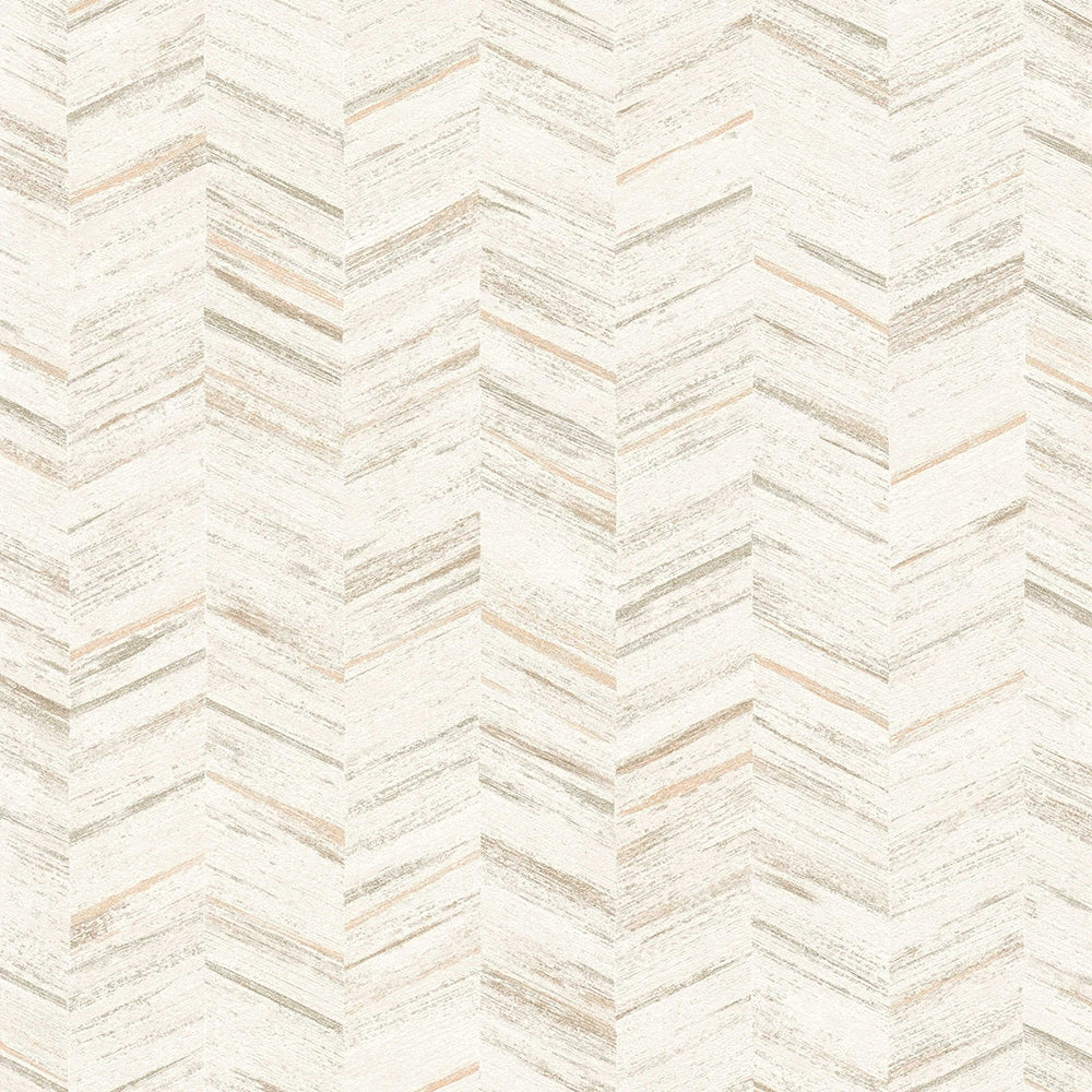 Geo Effect - Herringbone geometric wallpaper AS Creation Roll Cream  383096