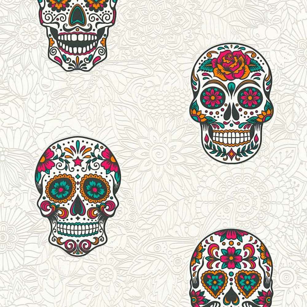 Club Tropicana - Candy Skulls kids wallpaper AS Creation Roll Multi Coloured  358172