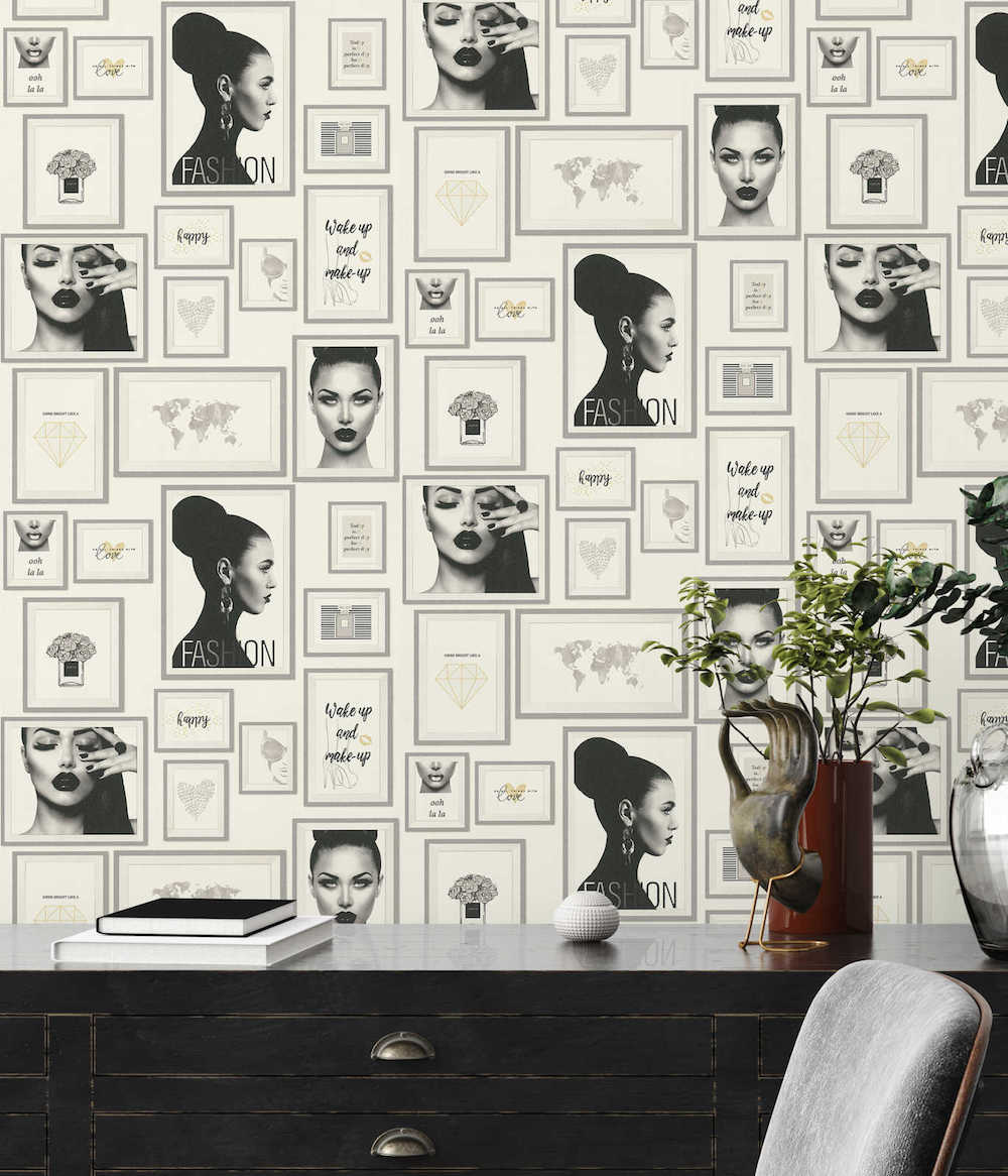 Metropolitan Stories - Fashion Collage geometric wallpaper AS Creation    