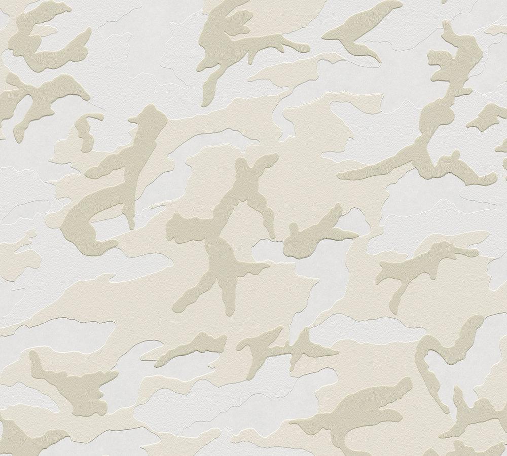 Boys & Girls 6 - Camouflage kids wallpaper AS Creation Roll Light Grey  369413