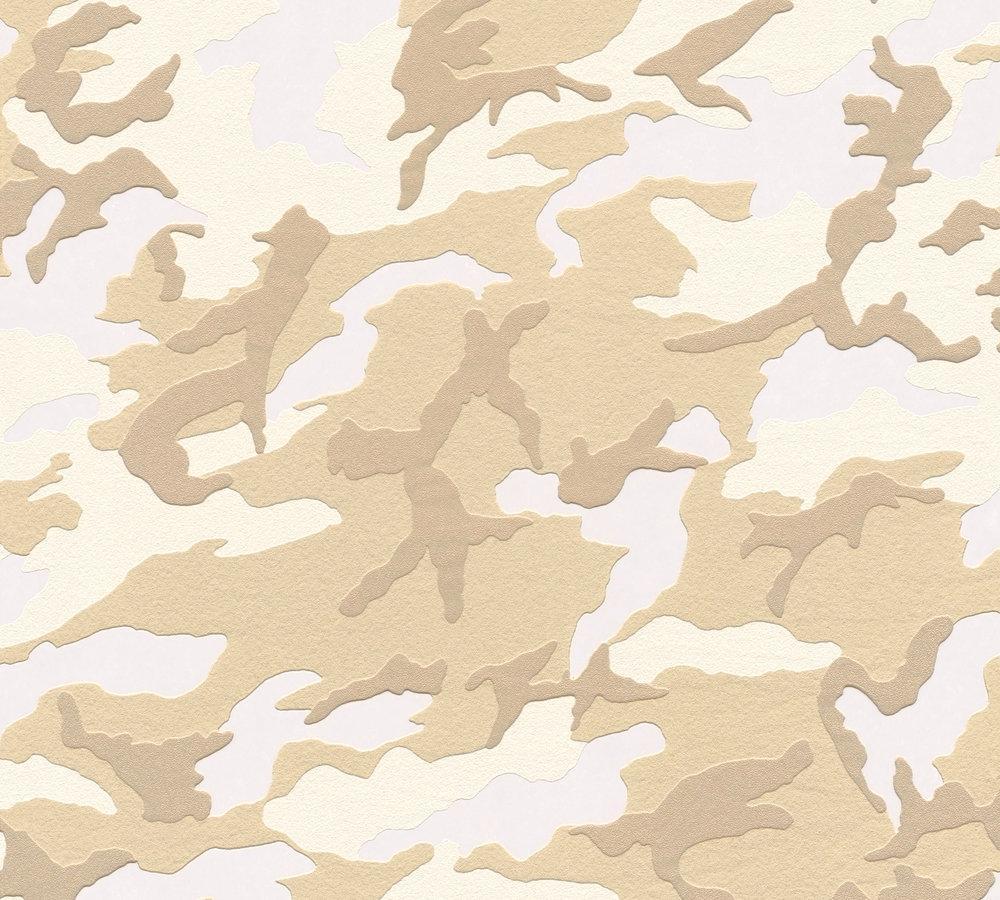 Boys & Girls 6 - Camouflage kids wallpaper AS Creation Roll Light Beige  369420