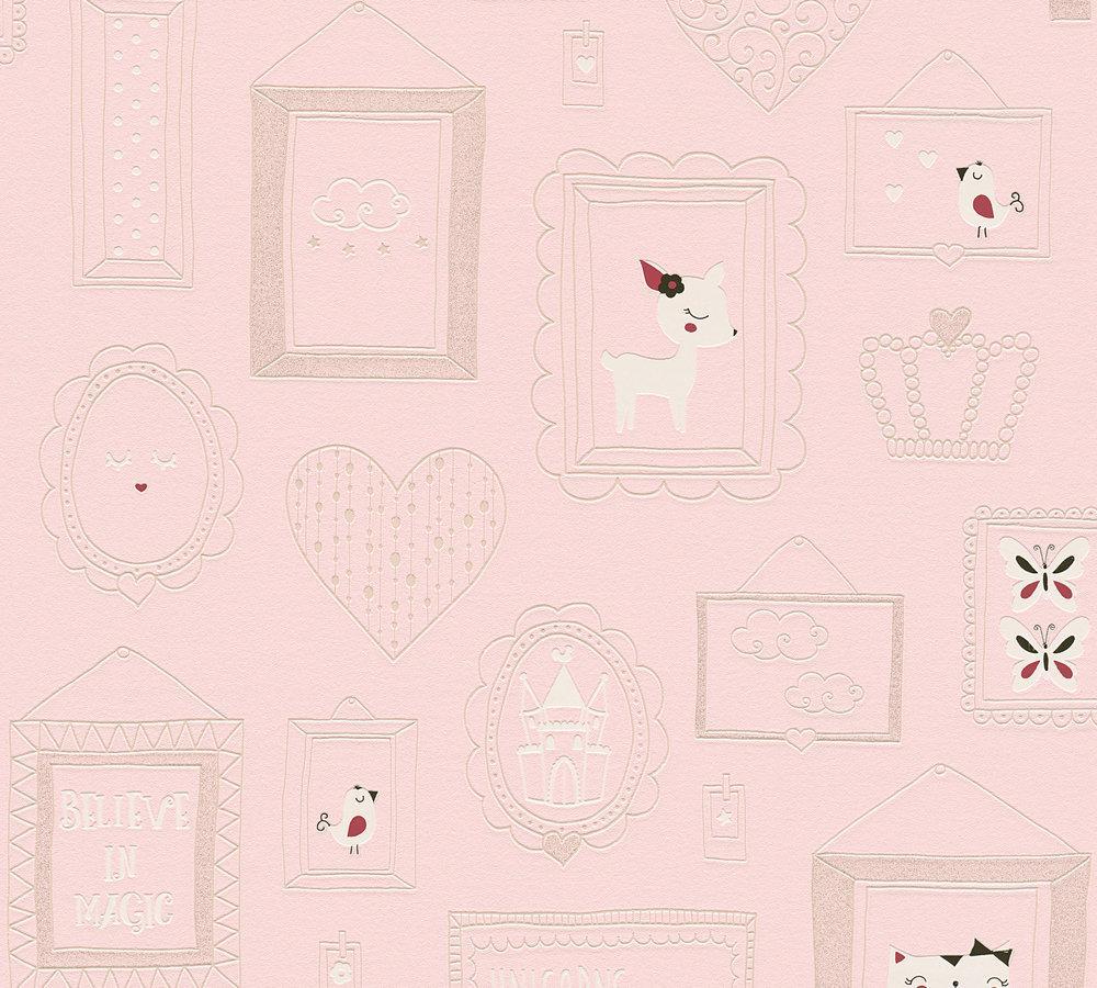 Boys & Girls 6 - Cute Frames kids wallpaper AS Creation Roll Pink  369912