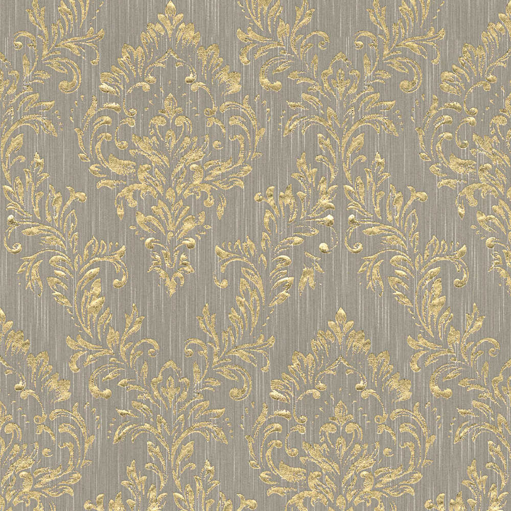 Metallic Silk textile wallpaper AS Creation Roll Taupe  306593