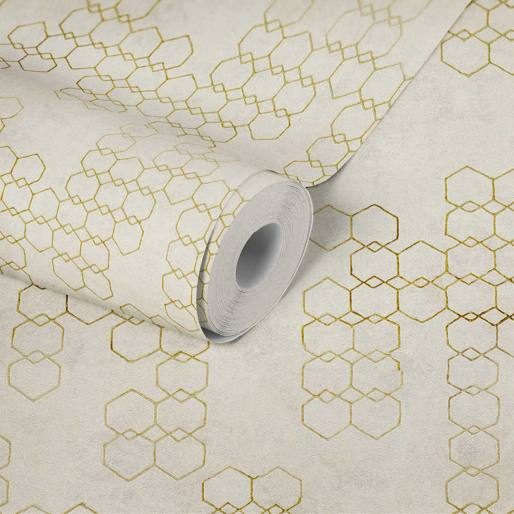New Walls - Gilded Geometric geometric wallpaper AS Creation    