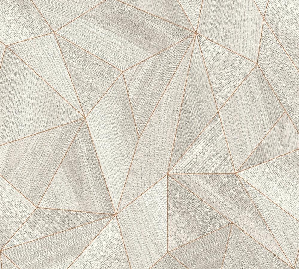 Industrial Elements - Geometric Wood industrial wallpaper AS Creation Roll Light Taupe  361332