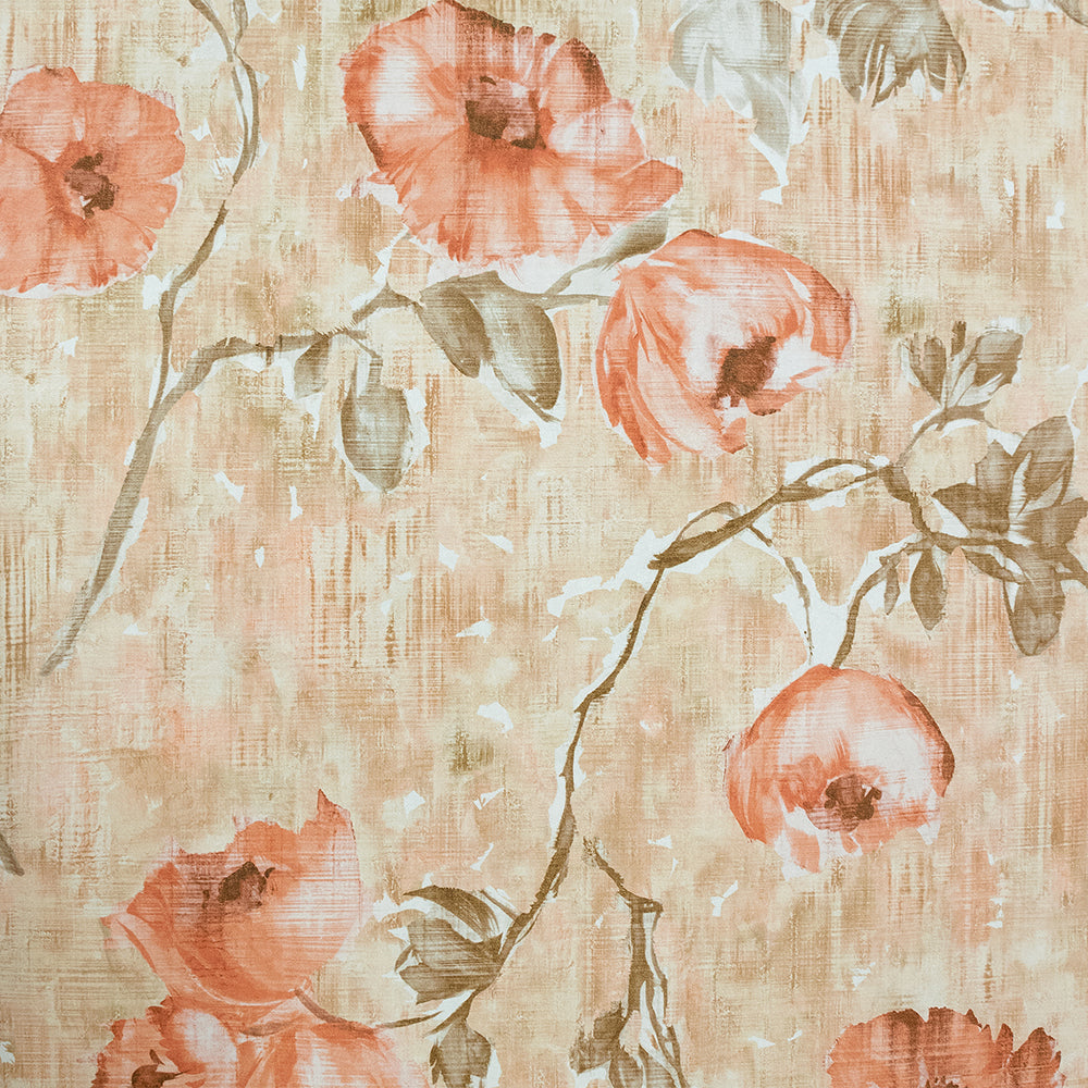 Julie Feels Home - Petunia botanical wallpaper Hohenberger Roll Red Peach  26915-HTM