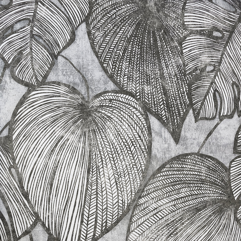 Julie Feels Home - Monstera botanical wallpaper Hohenberger Roll Black Mid Lead  26939-HTM