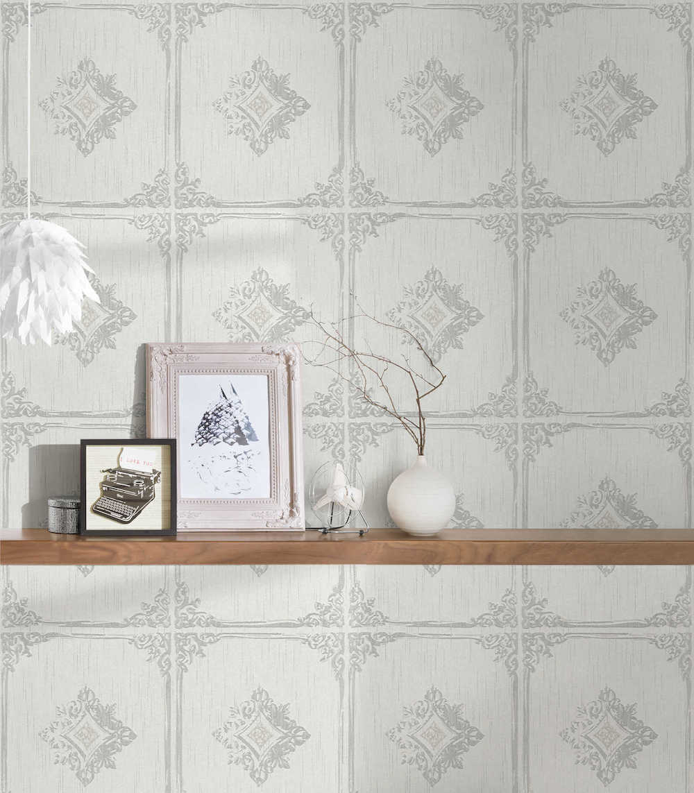 Tessuto 2 - Textural Tiles textile wallpaper AS Creation    