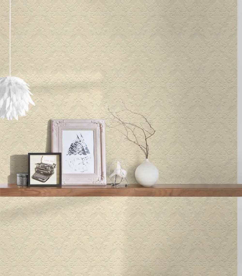 Castello - Flocked Damask Opulence textile wallpaper AS Creation    