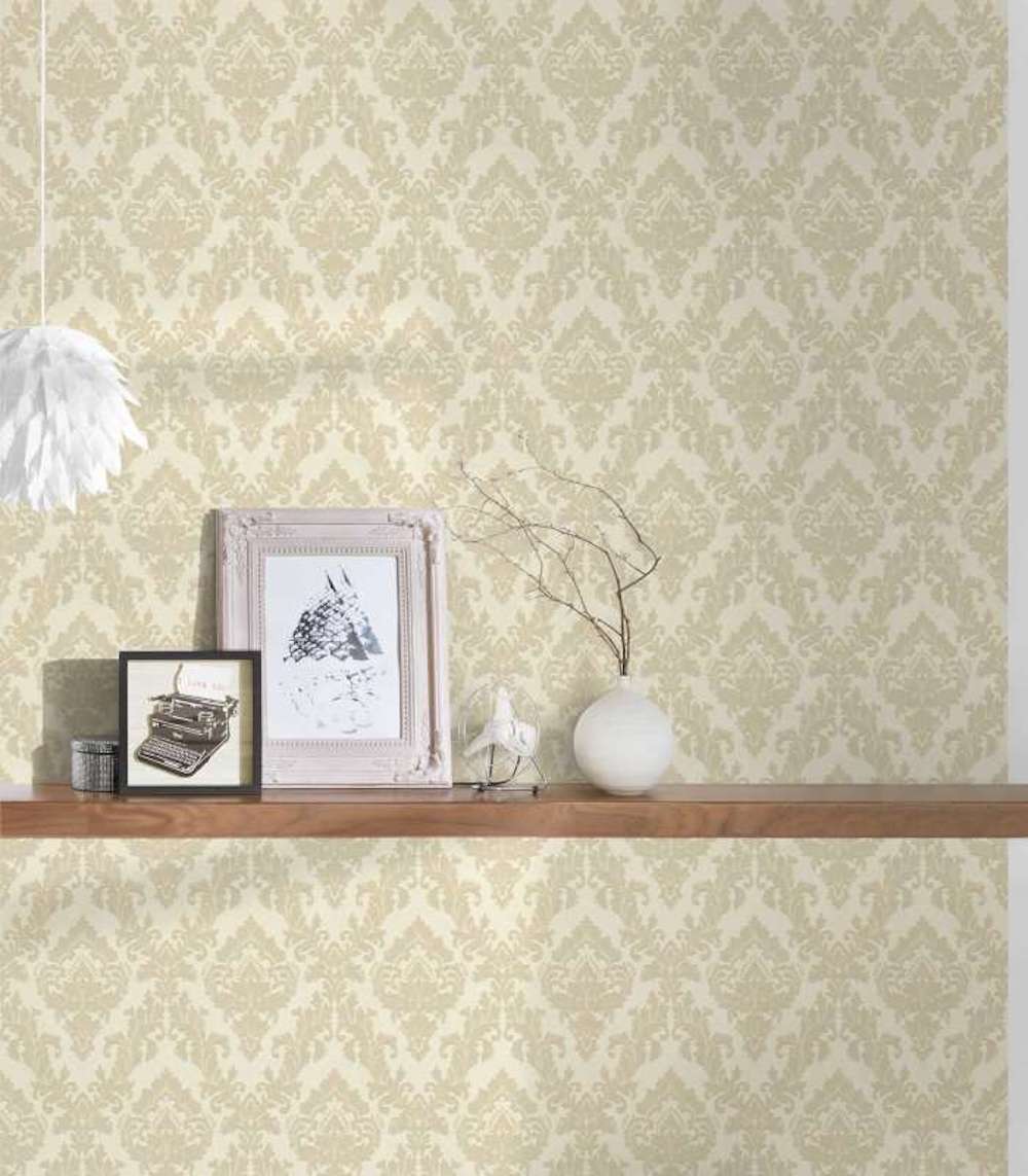 Castello - Flocked Damask Opulence textile wallpaper AS Creation    