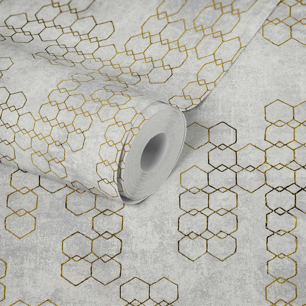 New Walls - Gilded Geometric geometric wallpaper AS Creation    