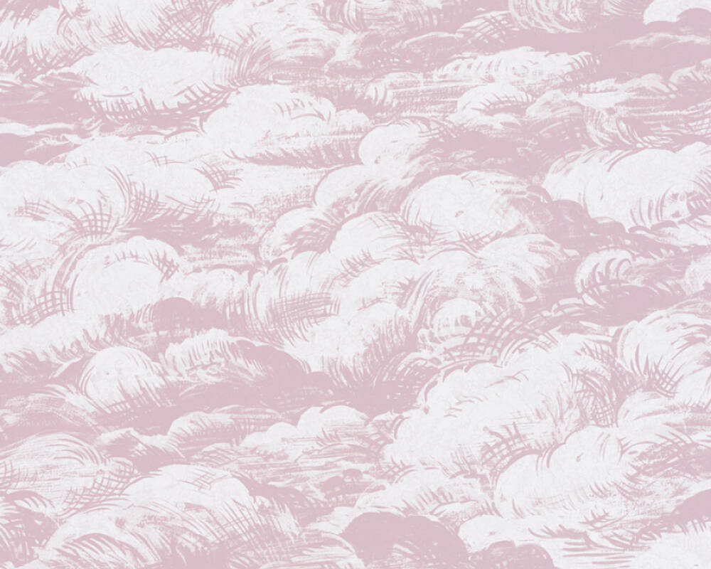 Jungle Chic - Clouds Above botanical wallpaper AS Creation Roll Pink  377051