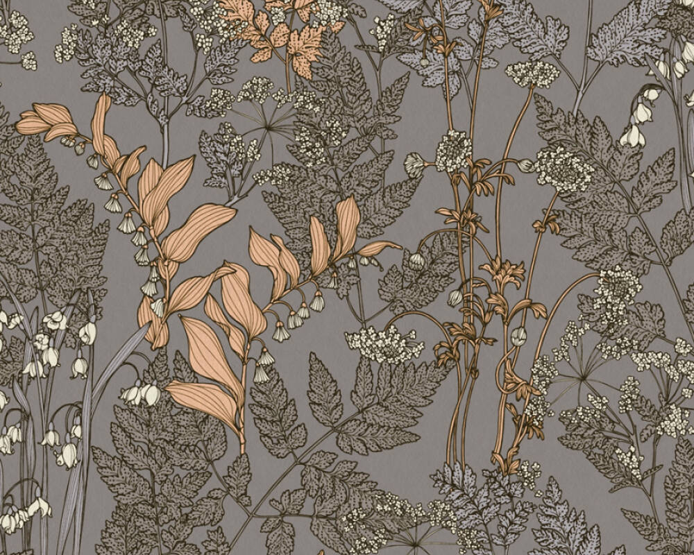 Floral Impression - Florals in the Woods botanical wallpaper AS Creation Roll Brown  377519