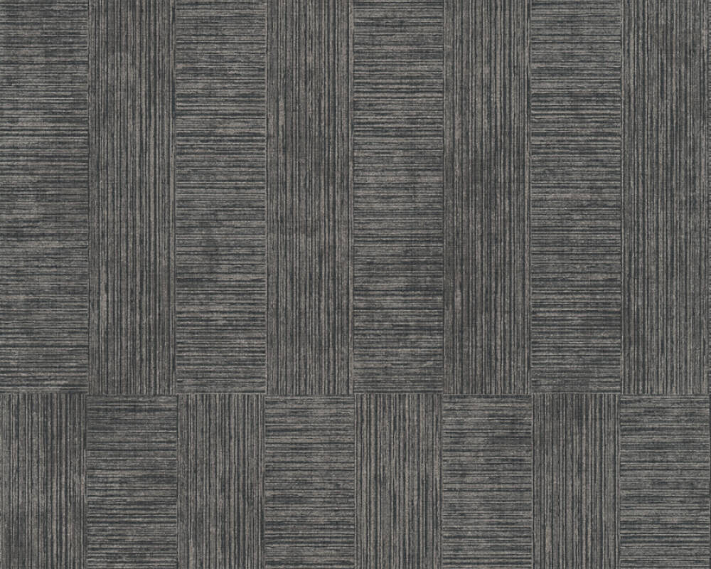 Cuba - Woven Stripes geometric wallpaper AS Creation Roll Dark Grey  380263
