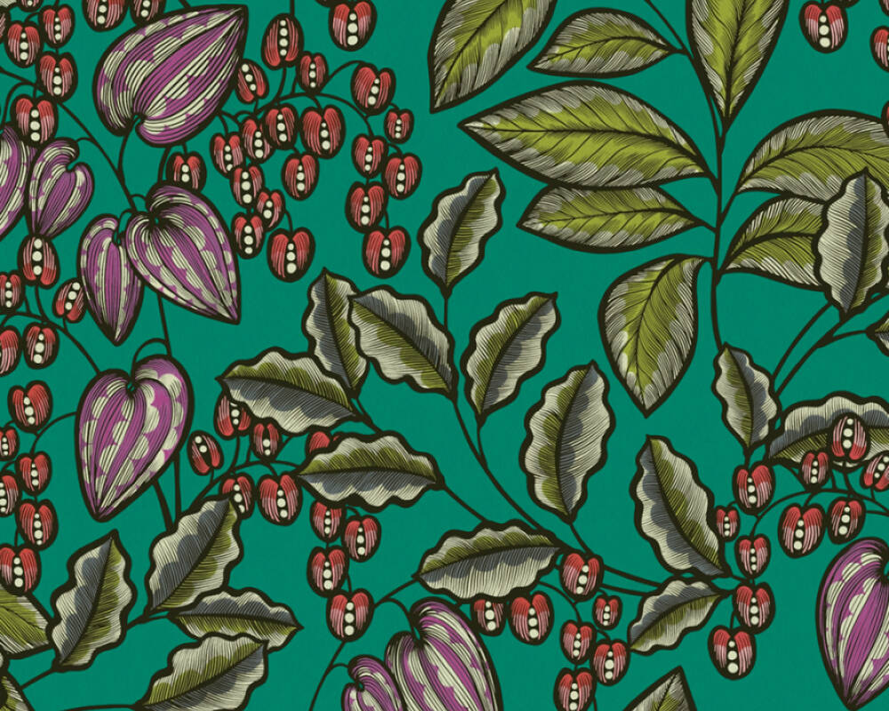 Floral Impression - Botanical Delight botanical wallpaper AS Creation Roll Green  377547
