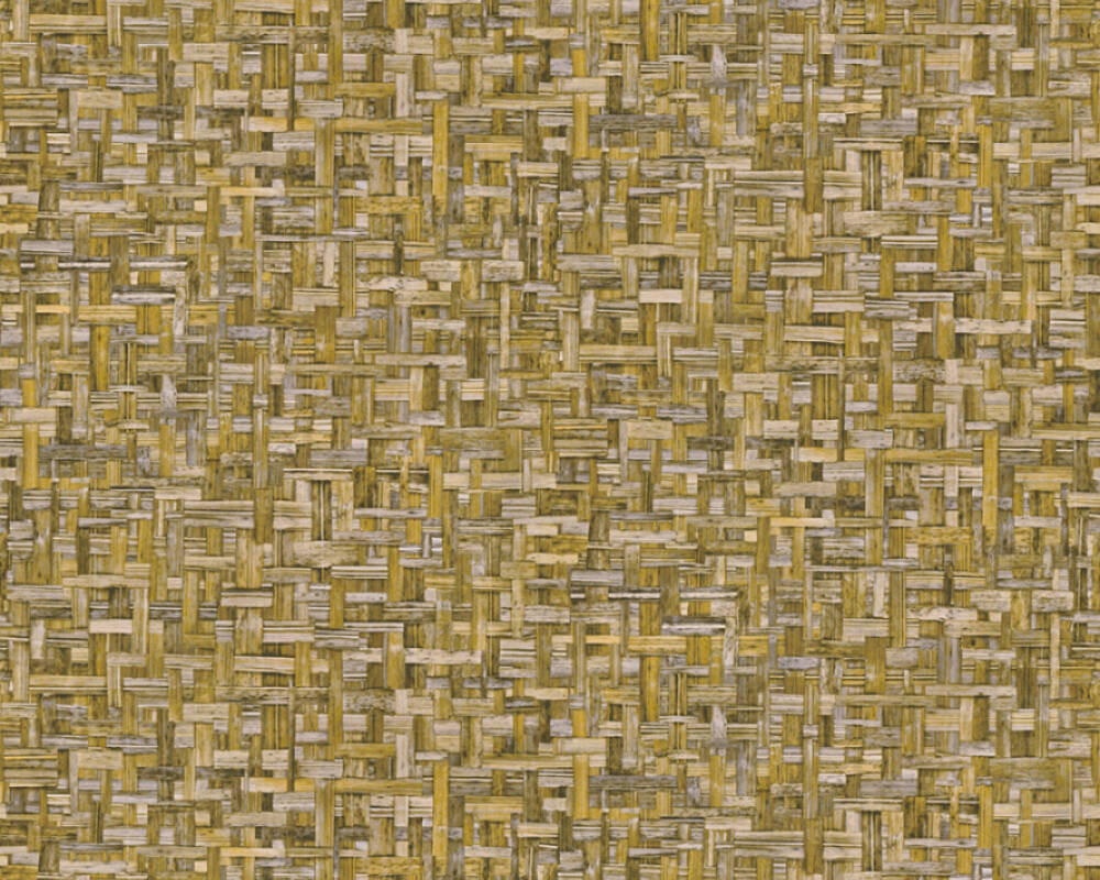 Jungle Chic - Woven Tropical bold wallpaper AS Creation Roll Light Yellow  377064