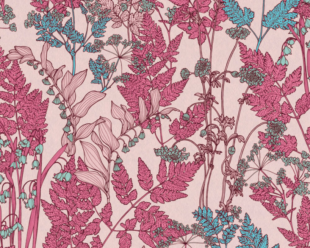Floral Impression - Florals in the Woods botanical wallpaper AS Creation Roll Pink  377518