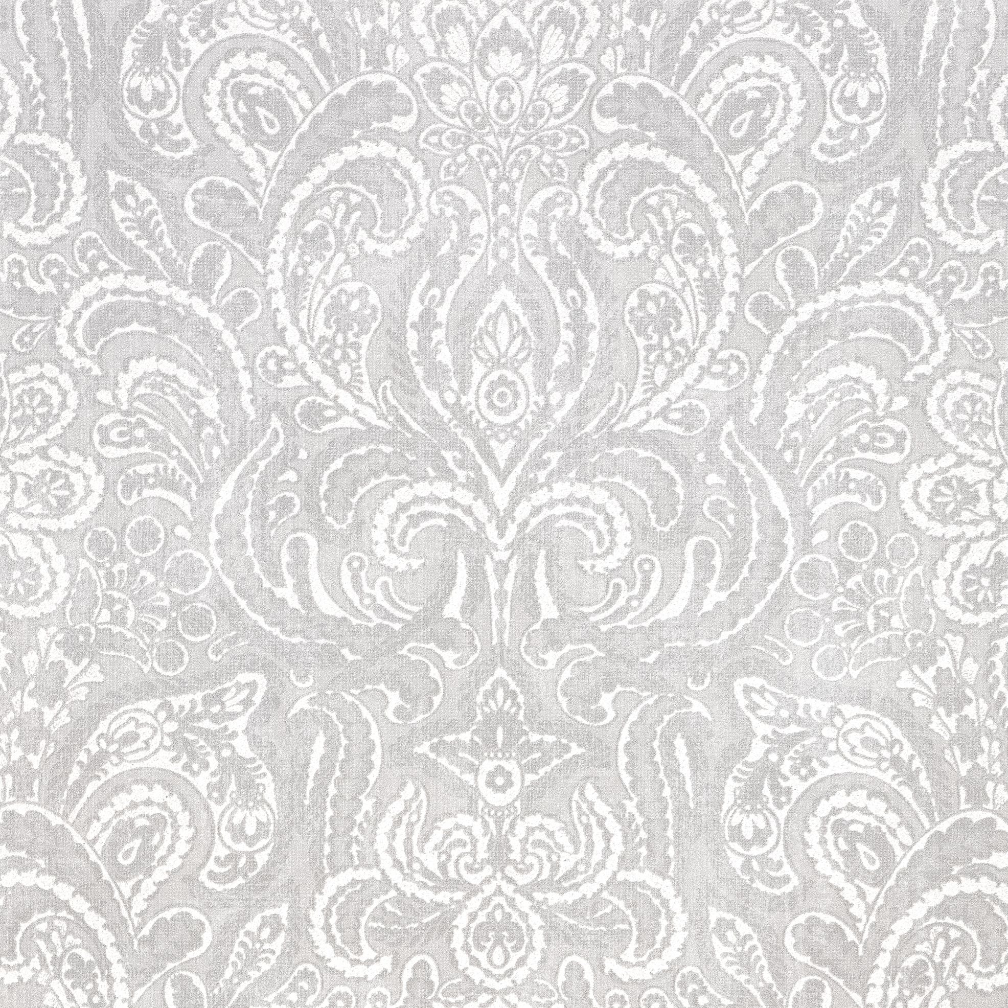 Adonea - Aphrodite Glass Beads damask wallpaper Hohenberger Roll Light Grey  81195