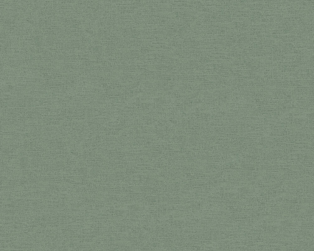 Cuba - Simplicity Linen Effect plain wallpaper AS Creation Roll Green  371787
