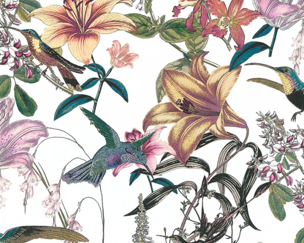 Jungle Chic - Trendy Botanicals botanical wallpaper AS Creation Roll White  377011
