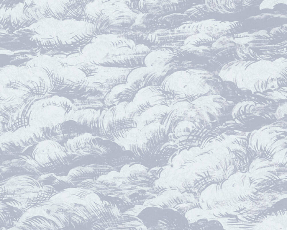 Jungle Chic - Clouds Above botanical wallpaper AS Creation Roll Grey  377054