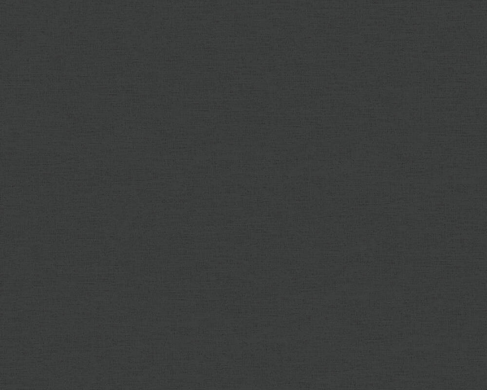 Cuba - Simplicity Linen Effect plain wallpaper AS Creation Roll Black  371781