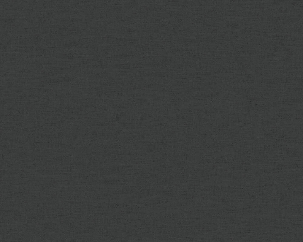 Cuba - Simplicity Linen Effect plain wallpaper AS Creation Roll Black  371781