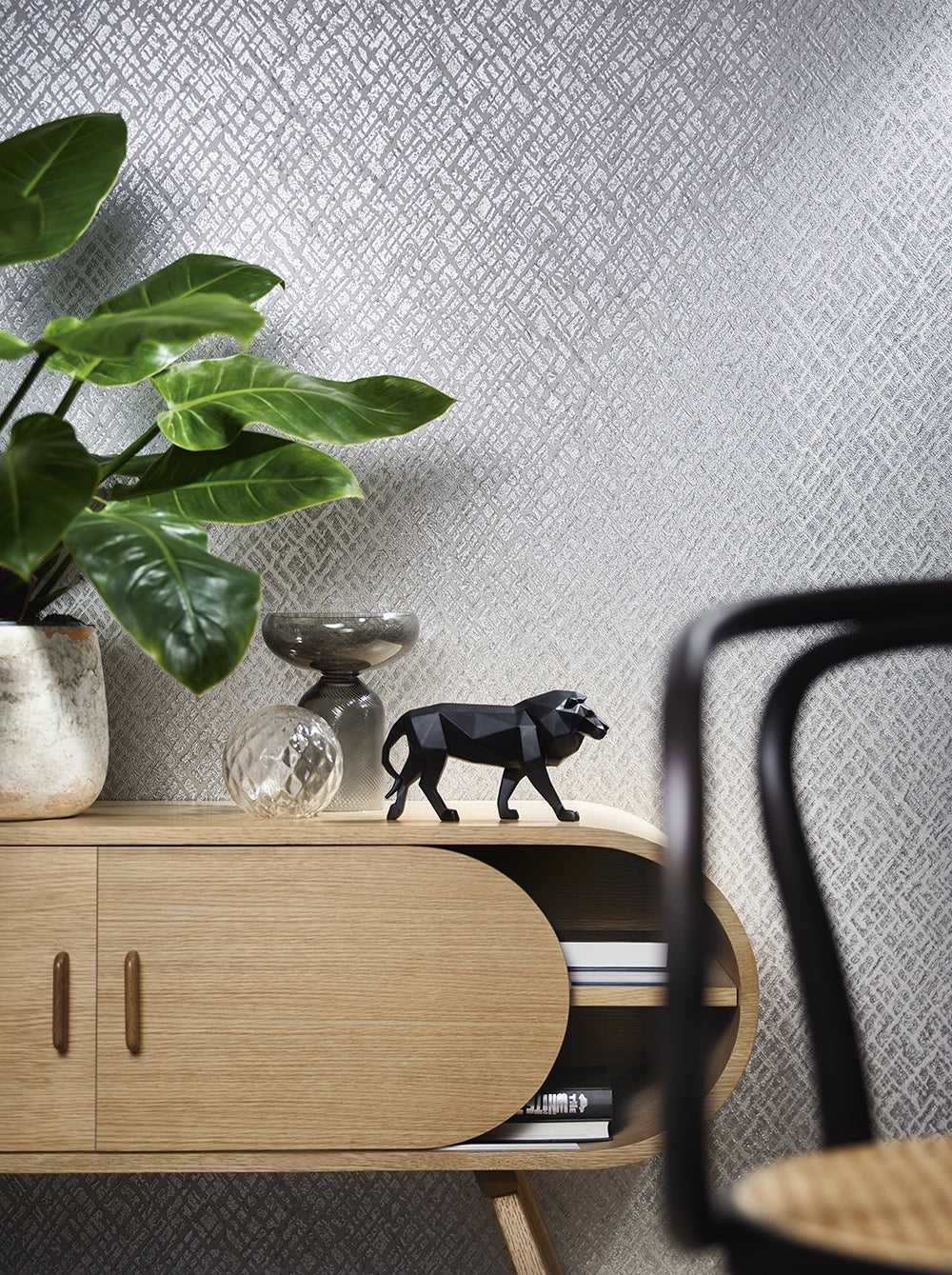 Papis Loveday - Metallic Cross Hatching industrial wallpaper Marburg    