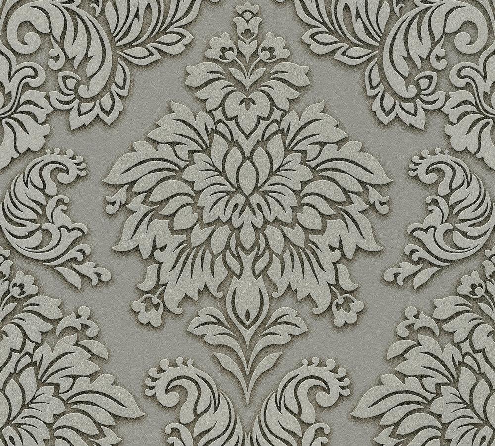 Metropolitan Stories - Touch Of Glitter damask wallpaper AS Creation Roll Grey  368981