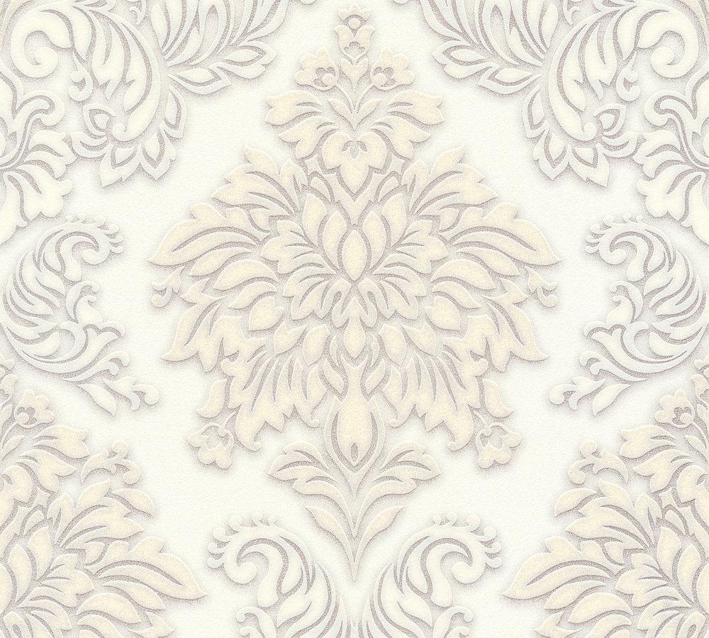 Metropolitan Stories - Touch Of Glitter damask wallpaper AS Creation Roll Light Grey  368982