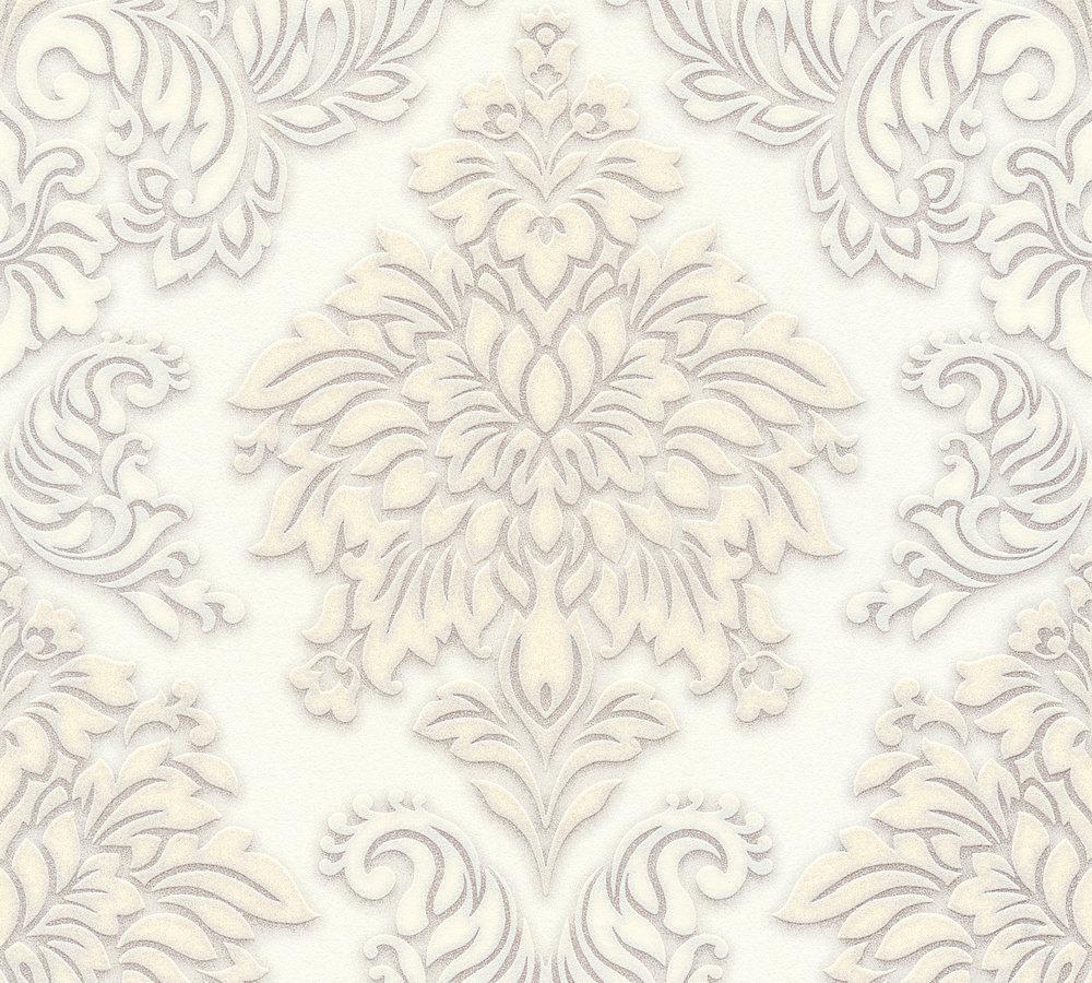 Metropolitan Stories - Touch Of Glitter damask wallpaper AS Creation Roll Light Grey  368982