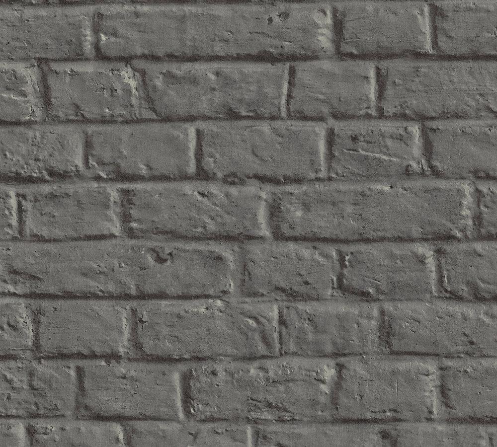 Metropolitan Stories - Brick A Wall industrial wallpaper AS Creation Roll Dark Grey  369121