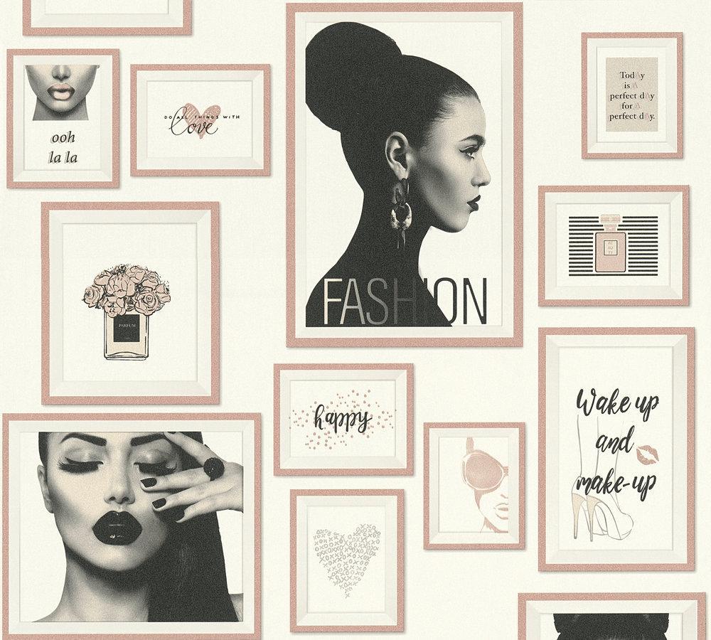 Metropolitan Stories - Fashion Collage geometric wallpaper AS Creation Roll Cream  369183