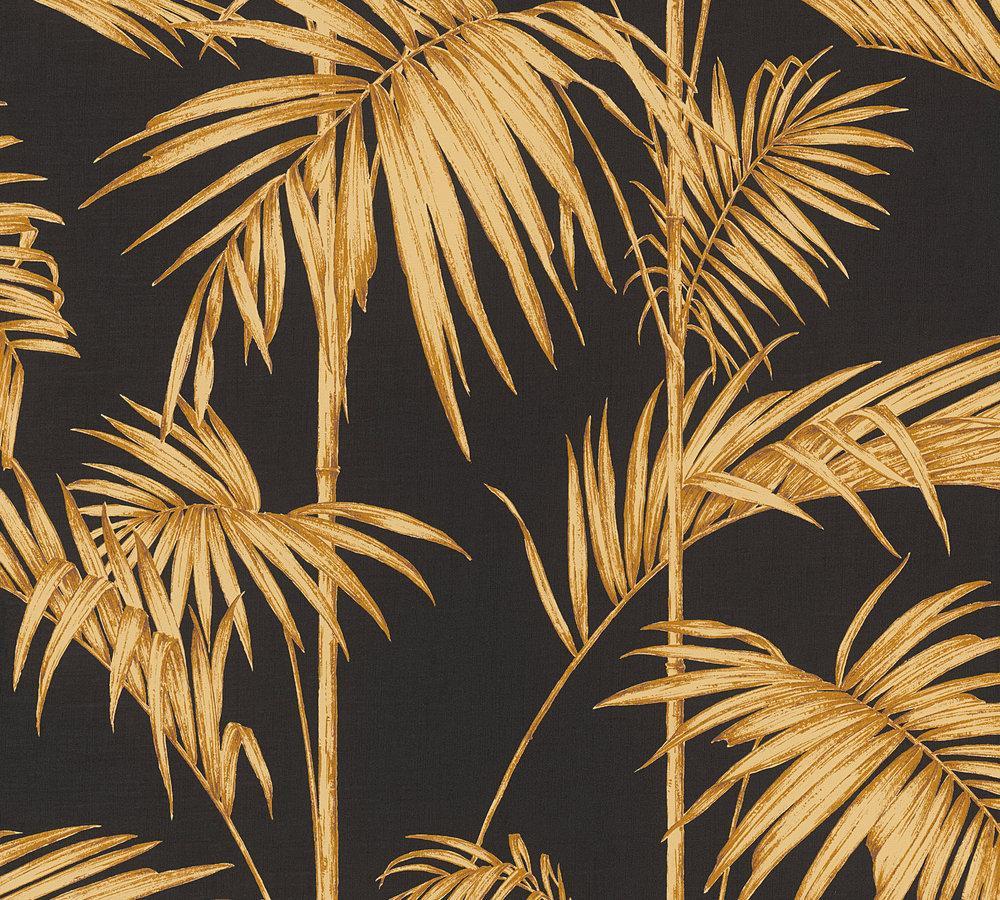 Metropolitan Stories - Palm Glam botanical wallpaper AS Creation Roll Yellow  369195