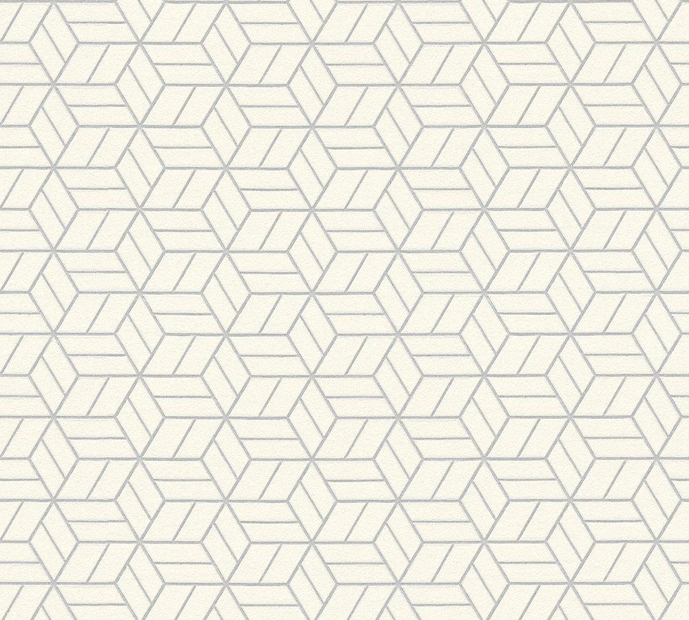 Metropolitan Stories - Abstract Cubes geometric wallpaper AS Creation Roll Cream  369203