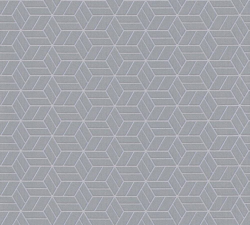 Metropolitan Stories - Abstract Cubes geometric wallpaper AS Creation Roll Grey  369204