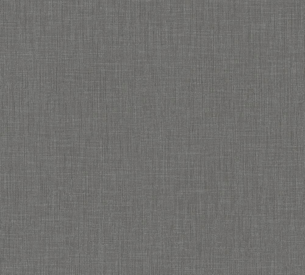 Metropolitan Stories - Looks Like Linen plain wallpaper AS Creation Roll Dark Grey  369223