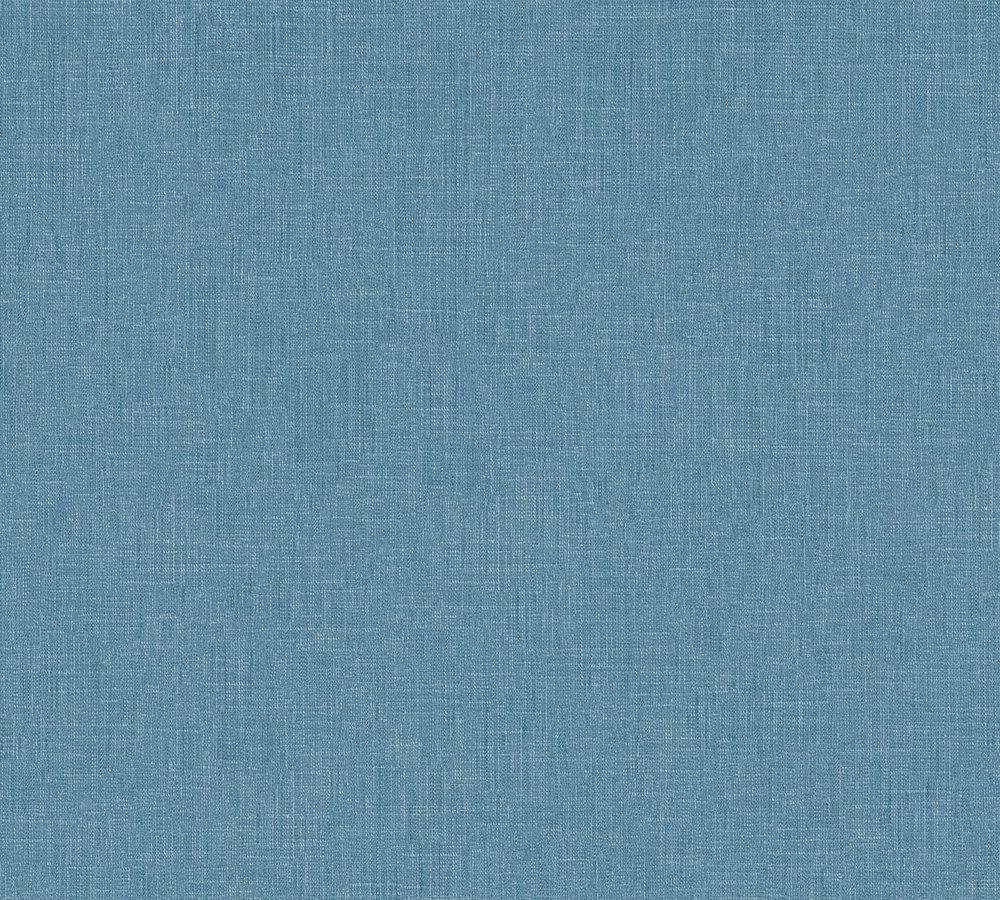 Metropolitan Stories - Linen Fresh plain wallpaper AS Creation Roll Blue  369259