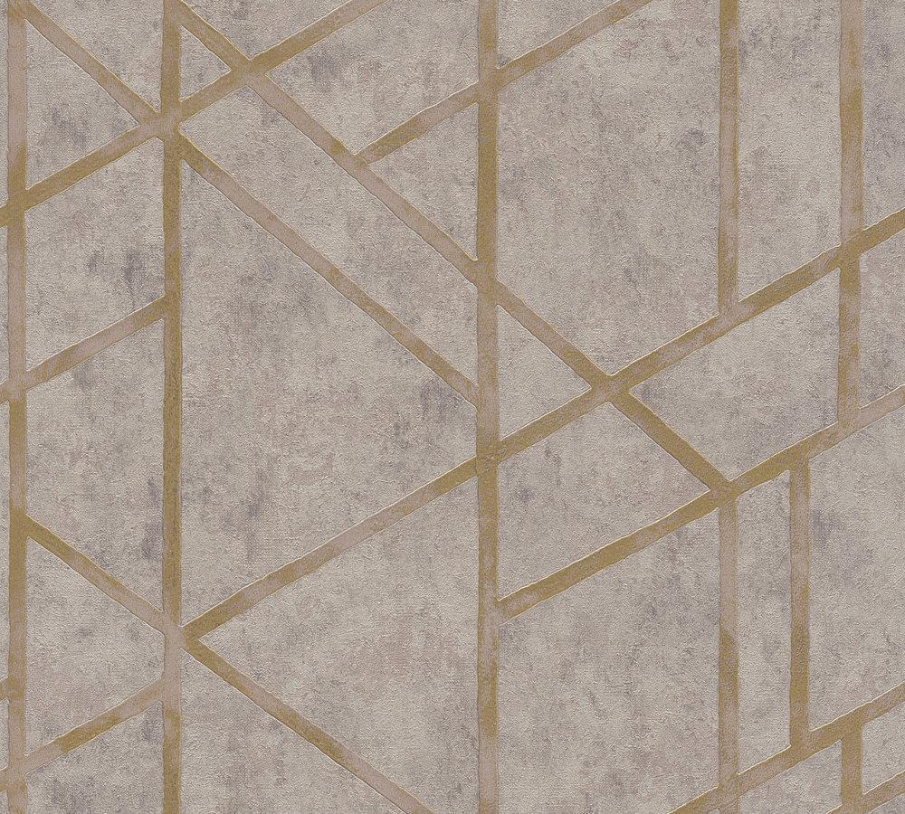 Metropolitan Stories - Lines In Concrete art deco wallpaper AS Creation Roll Taupe  369283