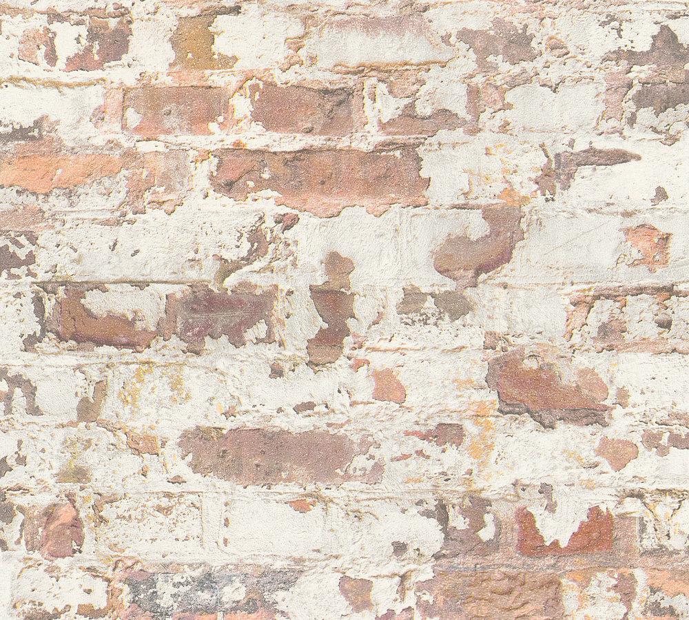 Industrial Elements - Warehouse Brick industrial wallpaper AS Creation Roll Orange  369291