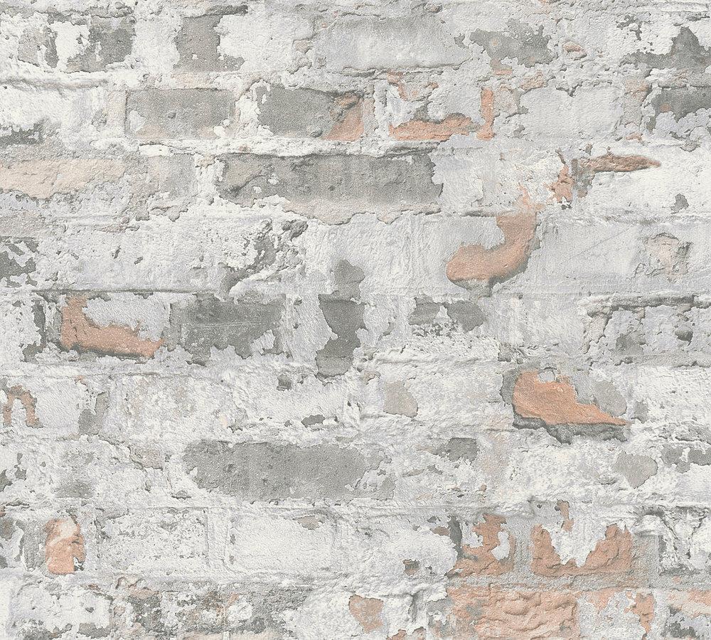 Industrial Elements - Warehouse Brick industrial wallpaper AS Creation Roll Grey  369292