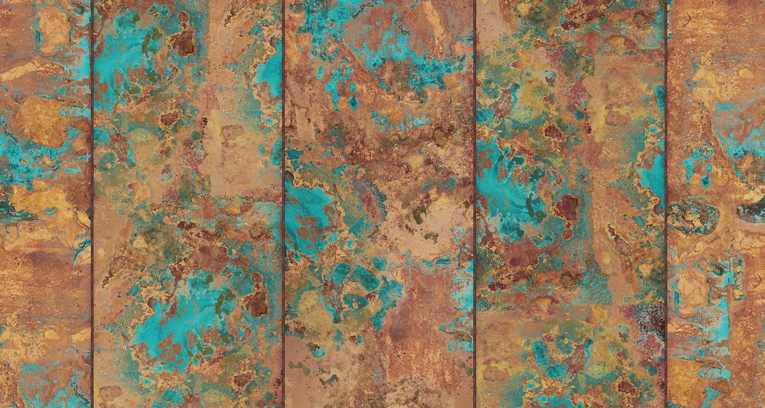 Violet - Patina Glaze digital print Muance Teal   11028